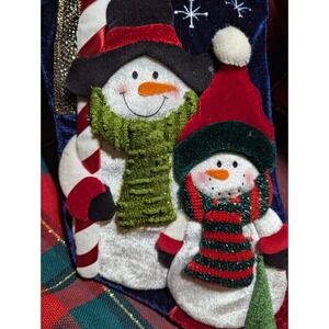 Christmas Stocking Velvet Snowmen &‎ Candy Cane